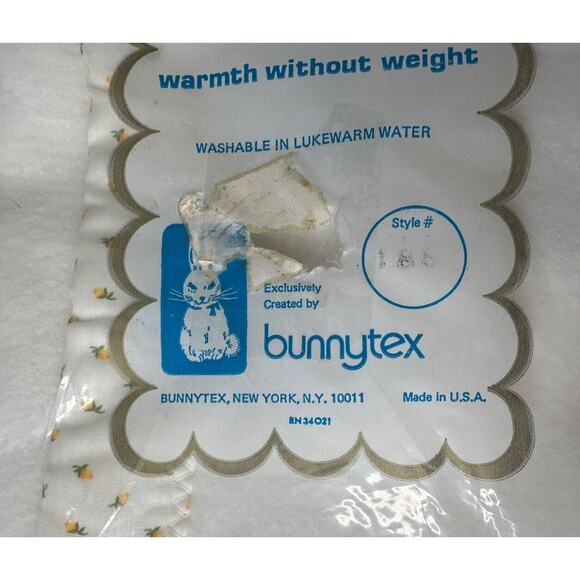 Vtg Bunnytex Baby Blanket Yellow White & Matching Teddy Lovey Unisex Floral Trim - Picture 5 of 6